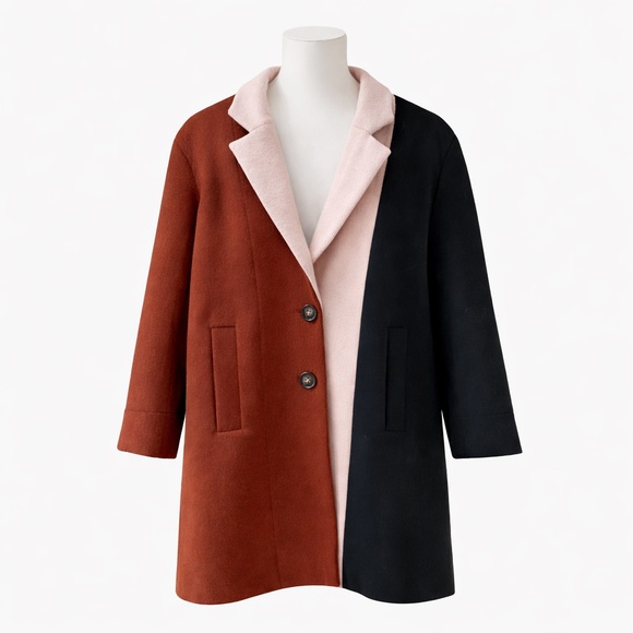 Petite Studio Jackets & Blazers - Petite Studio colorblock wool-blend coat